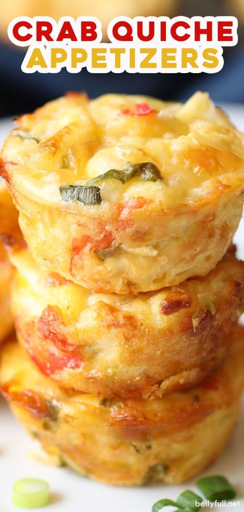 Crustless Crab Quiche, Quiche Appetizers, Appetizers For Party Easy, Crab Quiche, Fingerfood Baby, Crab Dishes, Quiche Recipes Easy, Easter Appetizers, Mini Quiches