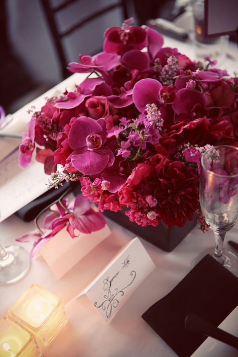 Used as a centerpiece here, but something like this would be great as far as color for my bridesmaids' bouquets Ceremony Backdrop Diy, Wedding Flower Arrangements Pink, Sparkle Sticks, Astrology Prints, Fuschia Wedding, Jenny Lake, Magenta Wedding, Pink Centerpieces, 11 March