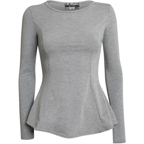 Pilot Scoop Neck Long Sleeve Peplum Top (510 UYU) ❤ liked on Polyvore featuring tops, shirts, grey, long sleeve peplum shirt, long sleeve shirts, gray shirt, gray top and grey peplum top Long Sleeve Peplum Top, Pilot Shirt, Peplum Tops, Peplum Shirts, Grey Long Sleeve Shirt, Scoop Neck Long Sleeve, Gray Top, Love Clothing, Scoop Neck Top