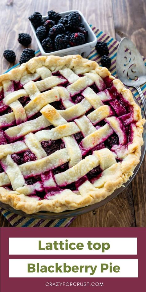 Blackberry Pie (Lattice or Crumble) - Crazy for Crust Easy Berry Pie, Berry Pie Recipe, Fruit Pie Recipe, Lattice Pie, Crazy For Crust, Blackberry Pie, Blackberry Recipes, Easy Pie Recipes, Berry Pie