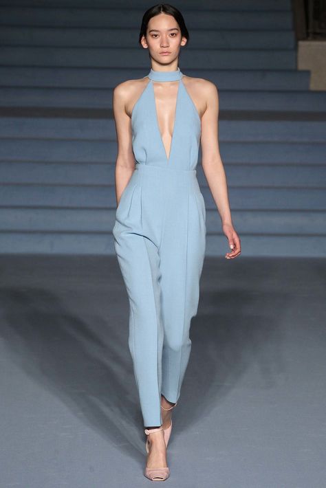 Emilia Wickstead, Look #17 Blue Jumpsuit, Emilia Wickstead, Moda Chic, Fashion Week Runway, 가을 패션, Marchesa, Fall 2015, Elie Saab, Mode Inspiration