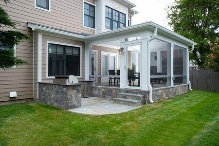 flagstone screen room contractor Bethesda Outdoor Screen Room, Porch Kits, Porch Design Ideas, Screened Porch Designs, House Planning, Building A Porch, Outdoor Screens, Screen Porch, Screened In Patio