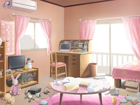 Anime Houses, Cute Bedroom, Cute Little Houses, Otaku Room, Anime Room, Cute Room Ideas, Loose Trousers, Toddler Bedrooms, Kawaii Room