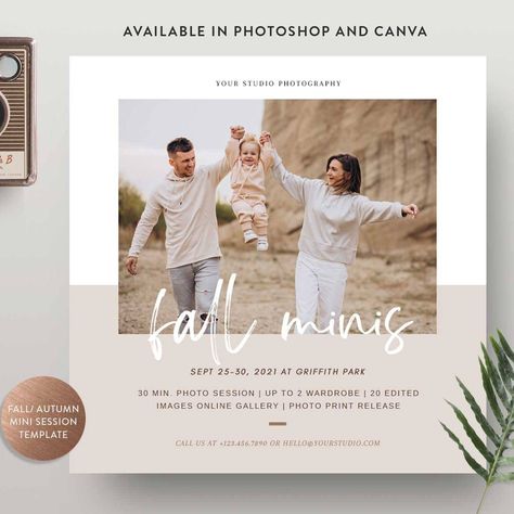 Photography Price List Template, Photography Price List, Pricing Guide Photography, Family Mini Sessions, Mini Session Template, Holiday Mini Session, Photography Mini Sessions, Fall Mini Sessions, Christmas Mini Sessions