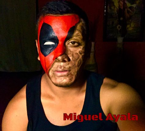 Deadpool makeup Mike Ayala México maquillaje deadpool Deadpool Makeup Halloween, Deadpool Makeup, Deadpool Images, Cheetah Makeup, Comic Superheroes, Awesome Makeup, Artist Makeup, Glitter Party, Edgy Makeup