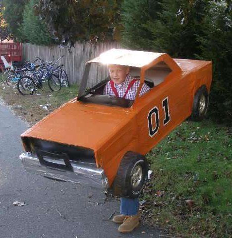 Cardboard Box Costumes Photo Gallery: General Lee Charger Costume Costume Halloween Famille, Cardboard Box Costume, Race Car Costume, Cars Halloween Costume, Halloween Costumes Pictures, Car Costume, Cardboard Box Car, Cardboard Car, Box Costumes