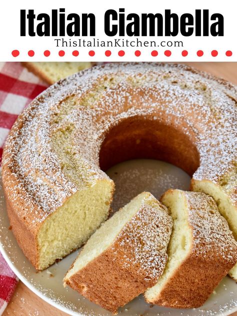 Ciambella is a traditional Italian breakfast treat that's made with just a few simple ingredients. This ring-shaped cake is flavored with lemon zest and perfect served with a cup of coffee or tea. Traditional Italian Breakfast, Olive Oil Bundt Cake, Springform Pan Cake, Recipe Italian, Italian Recipes Dessert, Italian Breakfast, Italian Cake, Chocolate Hazelnut Spread, Afternoon Snack