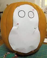 Let's Make a Pumpkin Penguin! - Wlydhare's Hollow Penguin Pumpkin Painted, Penguin Pumpkin, Halloween Penguin, Body Template, Plastic Shopping Bags, Foam Pumpkins, Black Acrylic Paint, The Wiggles, Straight Pins