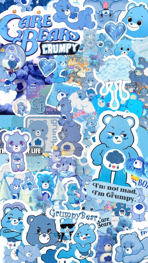 #myfirstshuffle Carebears Grumpy, Grumpy Care Bear, Care Bears Birthday Party, Holiday Iphone Wallpaper, Cute Backgrounds For Iphone, Jelly Wallpaper, Wallpaper Iphone Disney Princess, Pretty Wallpapers Tumblr, Cute Blue Wallpaper