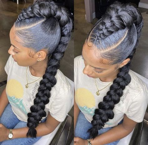 Ponytail With Cornrows, Bridal Hair Pieces Boho, Updo Ponytail, The Big Chop, Feed In Braids, Short Natural Hair, Braided Hairdo, Mohawk Braid, Hair Adviser