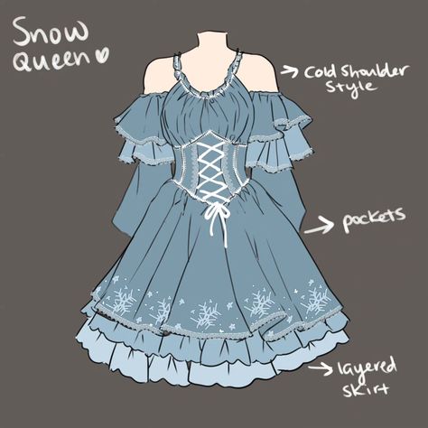 Cute Dresses Drawings Art, Cool Dress Designs, Cute Dresses Drawing, Pjs Drawing, Cute Outfits Anime, Cute Outfit Drawings, Cute Dress Drawing, Character Clothing Ideas, Cute Outfit Ideas Drawing