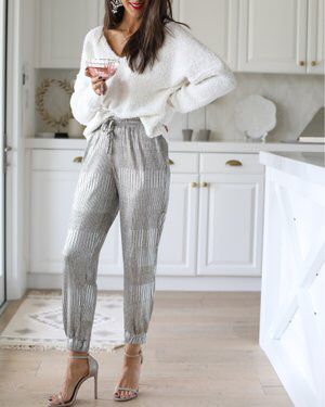 Huge Sunglasses, Joggers Outfit, Finders Keepers, Soft Sweater, Silver Heels, Shopping App, Gorgeous Bags, V Neck Sweater, Vneck Sweater