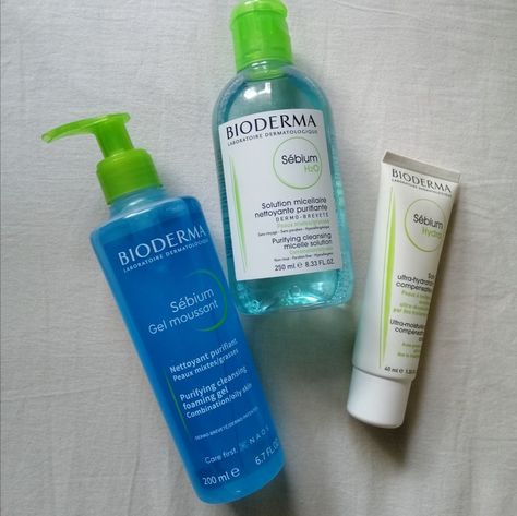 @biodermauk Oily Skin Products 1. Sebium Gel Moussant Cleanser 2. Sebium H2O Micellar Water 3. Sebium Hydra Matte Moisturiser Oily Skin Products, Reminder Board, Get Well Gifts, Micellar Water, Skin Products, Cosmetic Products, Oily Skin, Pharmacy, Shampoo Bottle