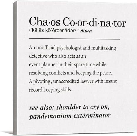 Employee Awards, Resolving Conflict, 8x8 Frame, Chaos Coordinator, Good Employee, Keep The Peace, Poster Decor, Teacher Mom, Boss Gift