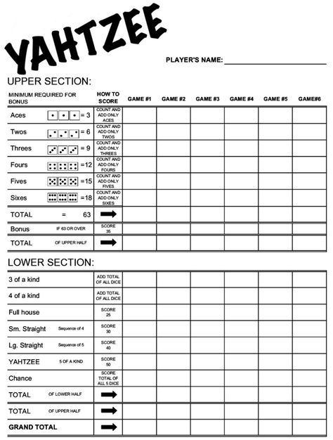 free printable yahtzee sheets card 2024 Bingo, Yahtzee Score Card, Yahtzee Score Sheets, Yard Yahtzee, Yahtzee Game, Diy Yard Games, Family Card Games, Bingo Card, Family Fun Games