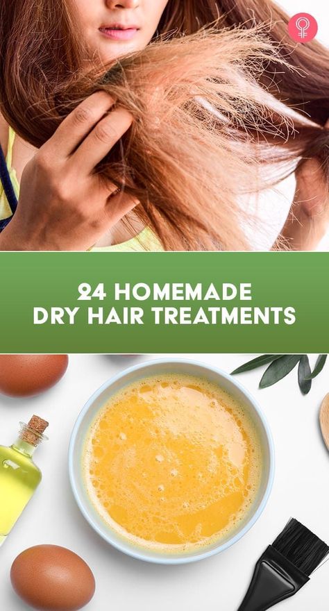 24 Homemade Dry Hair Treatments: When struggling with dryness, rummaging around your kitchen for some inexpensive and natural hair care remedies is an excellent place to begin. Using home remedies can save time and money and give you excellent results. In addition, they can be helpful if you want to avoid harsh chemicals in commercial products. While the process may take more time, your hair will reward you over time. Dry Hair Remedies, Hair Masks For Dry Damaged Hair, Fried Hair, Homemade Hair Treatments, Homemade Hair Mask, Hair Dryness, Hair Care Remedies, Diy Hair Masks, Dry Brittle Hair