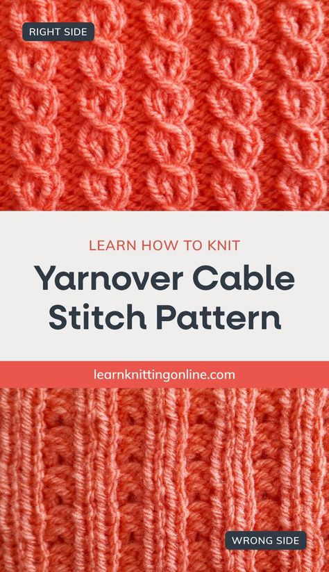 Faux Cable Knit Pattern, Easy Cable Knit Pattern Free, Texture Knit Stitches, Knit Stitch Patterns Cables, Cable Stitch Knit, Cable Stitch Pattern, Knit Squares, Knit Stitch Patterns Free, Easy Scarf Knitting Patterns