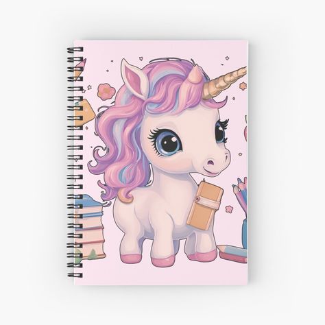 Get my art printed on awesome products. Support me at Redbubble #RBandME: https://www.redbubble.com/i/notebook/Cute-unicorn-is-going-to-school-by-All-About-Life/163563571.WX3NH?asc=u School Journal, School Journals, Unicorn Girl, Unicorn Pattern, Going To School, Hand Embroidery Flowers, Journal Design, Cute Unicorn, Journal Paper