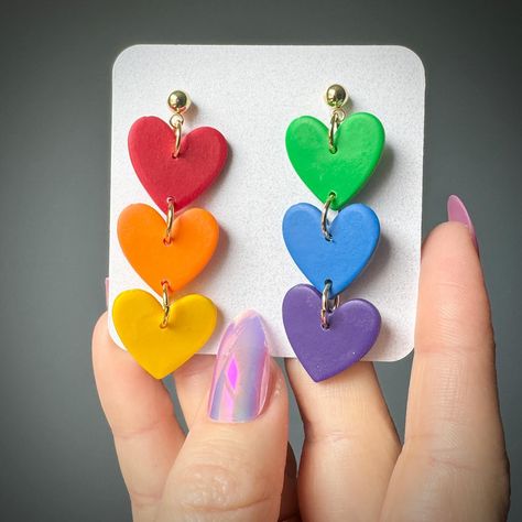 ❤️🧡💛💚💙💜 10% of each pair of PRIDE handmade polymer clay earrings sold will be donated to Human Rights Campaign . #pride #handmadepride #handmadejewlery #handmadeearrings #earringshop #polymerclay #polymerclayearrings #rainbow #humanrightscampaign #supporttranskids Pride Clay Earrings, Earing Inspiration, Pride Earrings, Earring Inspo, Human Rights Campaign, Handmade Jewlery, Etsy Ideas, Rainbow Earrings, Idea Pins