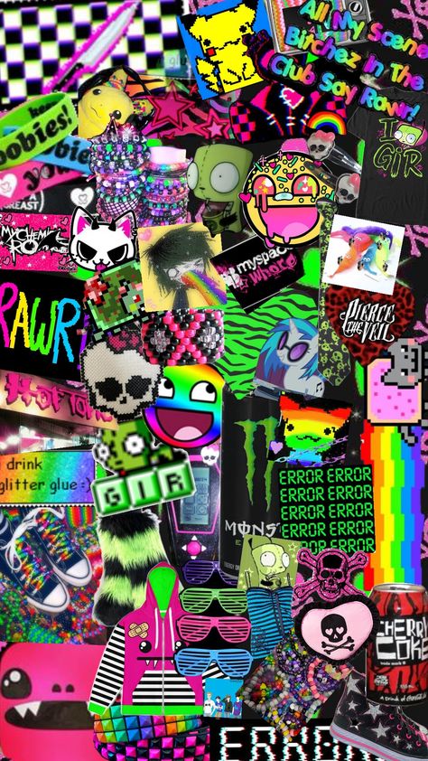 XD #scene #scenekid #scenemo Scene Kids Aesthetic, Gir Invader Zim Aesthetic, Invader Zim Aesthetic, 2000s Scene Aesthetic, Scene Kid Aesthetic, Scene Collage, Scenecore Aesthetic, Cringe Core, Scene King