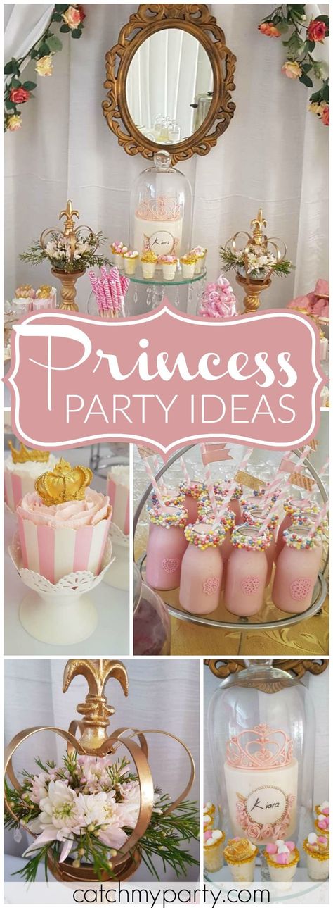 Wow! What a gorgeous pink and gold princess girl birthday party! See more party ideas at Catchmyparty.com! Princess 1st Birthday Party, Princess Party Ideas, Pink Princess Birthday, 1st Birthday Princess, Enchanted Forest Birthday, Princess Theme Party, King Birthday, Pretty Pink Princess, Birthday Party Activities