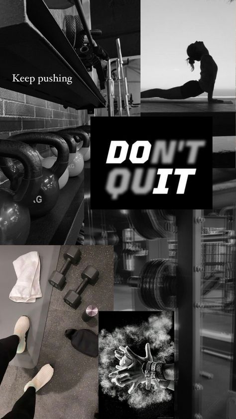 Keep pushing, you've got this. #sport #motivation #dontquit #gym #yoga #mind #body #woman Fitness Collage Aesthetic, Fitness Wallpaper Women, Moody Workout Aesthetic, Motivation To Workout Pictures, Sporty Wallpaper Aesthetic, Romanticizing Workout, Winter Arc Motivation Women, Gym Motivation Black Women, Gym Girl Wallpaper Aesthetic