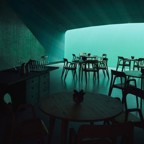 Dezeen's top 10 restaurant interiors of 2019 Underwater Restaurant, Top 10 Restaurants, Sea Storm, Under The Water, Marine Environment, Restaurant Chairs, Design Hotel, Chengdu, North Sea