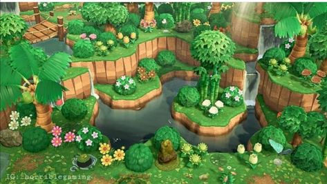 Horrible Gaming, Beautiful Jungle, Natural Waterfalls, Animal Crossing 3ds, Animals Crossing, Animal Crossing Wild World, Island Theme, Theme Nature, Tropical Animals