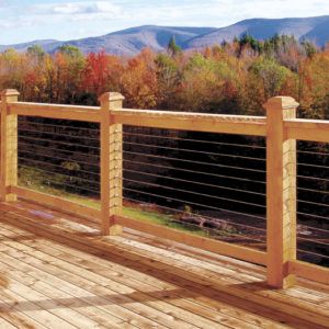 Main-Image-RailEasy-Cable-Railing-1_0 Lake House Paint Colors, Wire Deck Railing, Deck Railing Diy, Exterior Handrail, Cable Railing Deck, Stainless Steel Cable Railing, Cable Railing Systems, Railings Outdoor, Deck Railing