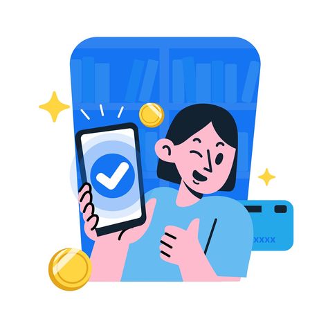 UI Illustration - Payment success by Annisa Rahmawati on Dribbble Money Graphic Design Illustration, Payment Illustration, Apps Illustration, Payment Successful, Banking Illustration, Success Illustration, Illustration System, Bank Illustration, Friday Illustration