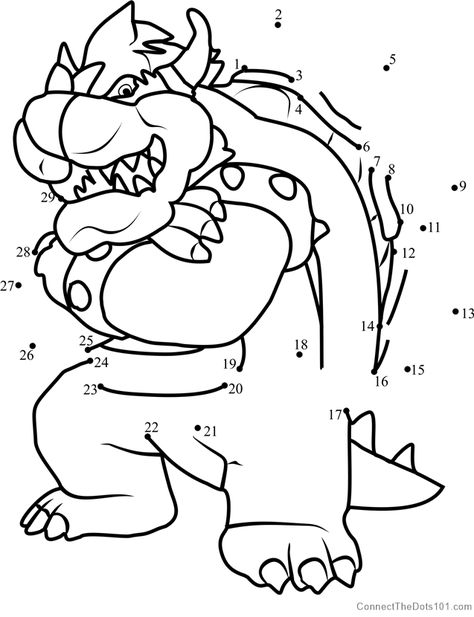 King Koopa from Super Mario Super Mario Bros Activities, Super Mario Activity Sheets, Mario Kart Crafts, Super Mario Coloring Pages Free, Mario Activities For Kids, Super Mario Activities, Mario Color By Number, Mario Crafts For Kids, Mario Activities