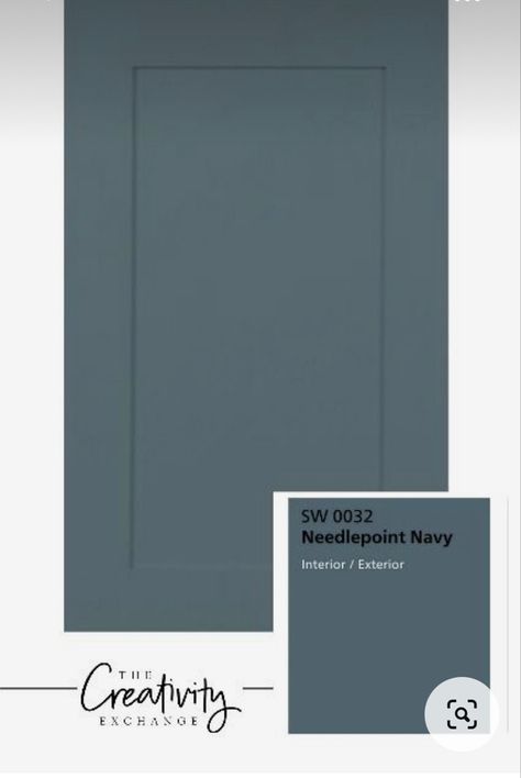 Sw Needlepoint Navy Cabinets, Kitchen Cabinet Color Ideas Two Tone Blue, Sherwin Williams Blue Gray Cabinets, Needlepoint Navy Sherwin Williams, Needlepoint Navy, Paint Colors For Kitchens, Colors For Kitchens, Indoor Paint Colors, Navy Cabinets