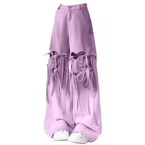 Knee-Heart Gradient Pants | BOOGZEL CLOTHING – Boogzel Clothing Purple Bottoms Outfit, Y2k Fashion Purple, Purple Clothing Aesthetic, Model Celana, Retro Summer Outfits, Indie Aesthetic Outfits, Chiffon Beach Dress, Outfit Pieces, 90s Y2k Fashion