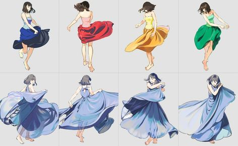 Dress twirling reference Movement Reference, Dress Twirl, Movement Drawing, Twirling Dress, Twirl Skirt, 3d Drawings, Dress Drawing, Twirl Dress, Art Poses