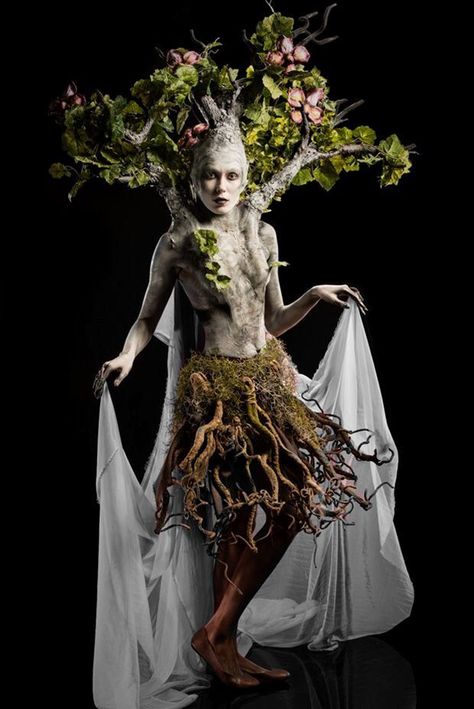 4 Elements Costume, Earth Goddess Costume, Elements Costume, Nature Inspired Dress, Dryad Costume, Nature Costume, Mother Earth Goddess, Mother Nature Costume, Goddess Costume