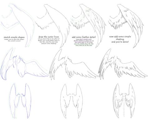 How to Draw - manga angel wings tutorial #1 How To Draw Wings, Draw Angel, Wings Tutorial, Draw Wings, Angel Wings Drawing, Wings Drawing, Anime Tutorial, Poses References, Drawing Reference Poses