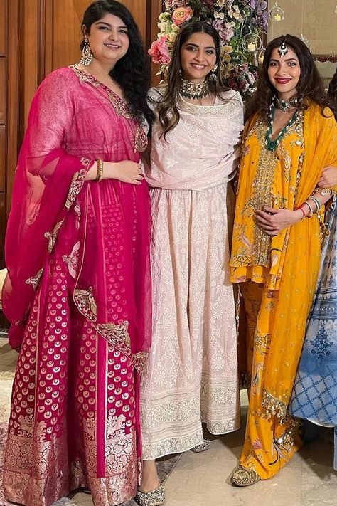 4 elegant anarkalis from Sonam Kapoor Ahuja's closet to invest in for the festive season | VOGUE India Sonam Kapoor Salwar Suits, Sonam Kapoor Anarkali Suits, Sonam Kapoor Suits, Sonam Kapoor Traditional Outfits, Sonam Kapoor Anarkali, Traditional Wardrobe, Floral Anarkali, Chikankari Anarkali, Blue Anarkali