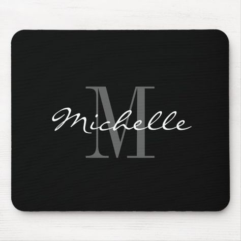 Monogramed Gifts, White Names, Personalized Mouse Pad, Custom Mouse Pads, Cute Birthday Gift, White Damask, Electronic Gifts, Cameo Projects, Mouse Pad Design