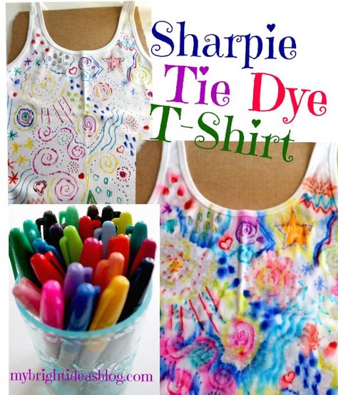 Sharpie Shirts, Tshirt Tie, Sharpie Tie Dye, Ty Dye, Tie Dye Patterns Diy, Diy Tie Dye Shirts, Make A Tie, Tie Dye Party, Sharpie Crafts