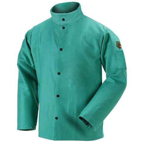 Revco F9-30C-XL XL Flame Resistant Cotton Coat -- Click photo for more details. (This is an affiliate link). Welding Clothes, Welding Jackets, Welding Caps, Black Stallion, Work Jackets, Personal Protective Equipment, Green Jacket, Green Cotton, Jacket Style