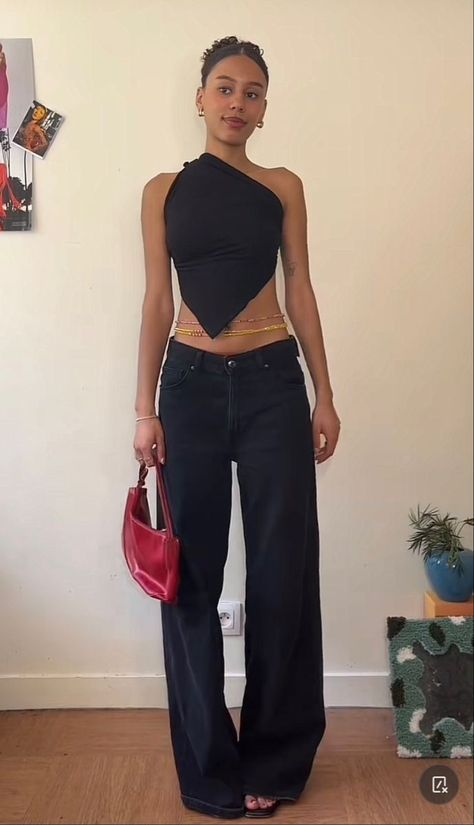 #fashion, #style, #outfitinspiration, #beauty R&b Style Fashion, Florida Night Out Outfit, Flare Outfit Pants, R B Aesthetic Outfit, Simple Bar Outfit Night, Black Out Outfits, Grunge Going Out Outfits, Trendy Club Outfits, R B Outfit