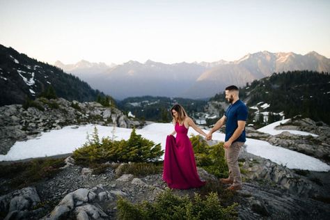 Pnw Hiking, Hiking Engagement, Seattle Engagement Photos, Adventure Engagement Photos, Indie Wedding, Sunset Session, Engagement Locations, Mountain Bride, Engagement Photo Locations