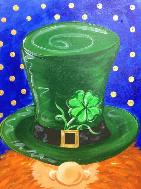 Leprechaun | The Roving Brush | Flickr St Patricks Decorations, Saint Patricks Day Art, Fete Saint Patrick, San Patrick, St Patricks Day Crafts For Kids, St Patrick's Day Decorations, Painting Canvases, Holiday Painting, St Patrick's Day Crafts