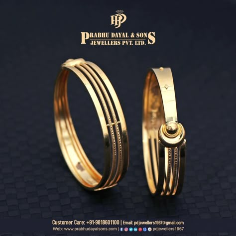 Gleaming Gold Bangles that can make you feel Unique.. https://chat.whatsapp.com/HNBb3Iyb3lwGzxFX2P6p9j Visit us & have a look at our Stunning New Collection.. #prabhudayalandsonsjewellers #madangir #newdelhi #gold #jewellery #bangles #kadas #royal #bridaljewellery #brideslove #indianbride #weddingjewellery #classic #look #glamour #exquisite #luxury #stylish #jewellerylove #majikcolors Gold Jewellery Bangles, Plain Gold Bangles, Solid Gold Bangle, Golden Jewellery, Gold Bangles Indian, Mangal Sutra, Jewellery Bangles, Gold Bangles For Women, Gold Jewelry Outfits