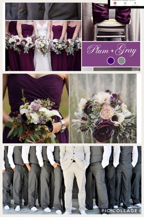 Gray Wedding Colors, Romantic Fall Wedding, Purple Stuff, Plum Wedding, Wedding Ceremony Ideas, Wedding Color Combos, Purple Wedding Theme, Wedding Colors Purple, Lilac Wedding