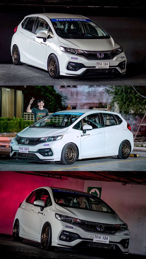 Honda Jazz Modification, Honda Jazz Modified, Honda Jazz Gk5, Honda Fit Modified, Car Modification Ideas, Jazz Gk, Jazz Gk5, Cars Japan, Honda Civic Vtec