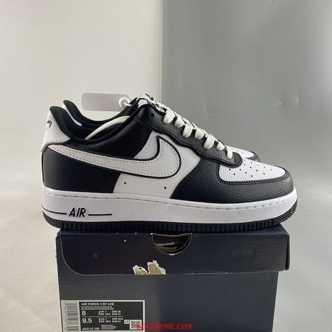 Nike Air Force 1 07 Lv8, Panda Air Force Ones, Nike Air Force 1 '07, Nike Black And White, Air Nike, Black And White Nikes, Cute Nike Shoes, Nike Air Force 1 07, Cute Nikes