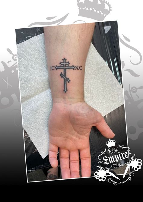 Icxc Nika Tattoo, Christian Orthodox Tattoo, Orthodox Christianity Tattoo, Russian Orthodox Tattoo, Orthodox Christian Tattoo, Byzantine Tattoo, Orthodox Tattoo Ideas, Serbian Tattoo Ideas, Greek Orthodox Tattoo