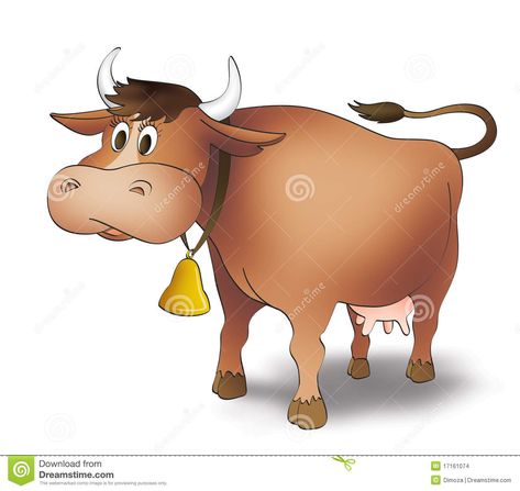 Bell Illustration, Cartoon Cow, Cow Bell, Animals Images, Piggy Bank, Farmer, Stock Illustration, Cow, Stock Images