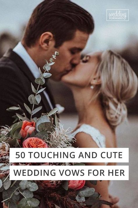 59 Romantic Wedding Vows For Her: Examples And Outline ♥ If you are searching for ideas on wedding vows for her, you've got the list of romantic wedding vows. Take a look at 50 marriage vows for her! #weddingforward #bride #weddingtips #weddingvowsforher Vows For Second Marriage, Romantic Wedding Vows, Wedding Vows For Her, Vows For Her, Affair Recovery, Vows Wedding, Happy Wedding Day, Marriage Vows, Wedding Forward